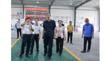 广西自治区副主席费志荣调研合乐HL8苍梧环保设备出产基地